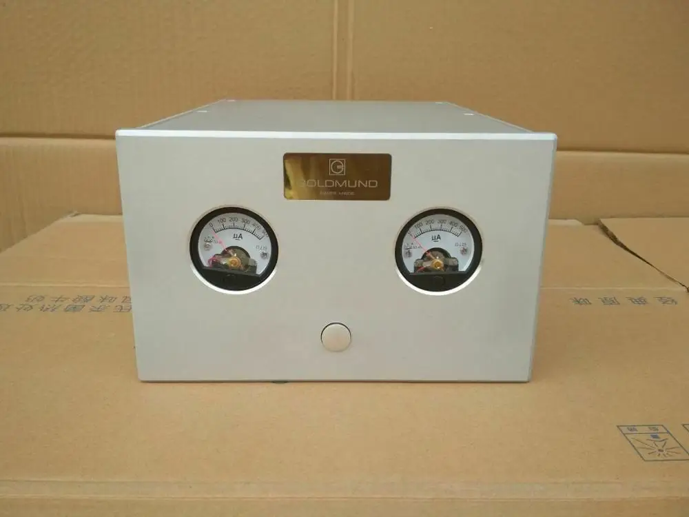 Dual VU meter Full Aluminum power amplifier Box Enclosure AMP Case DIY silver 216*136*308mm*