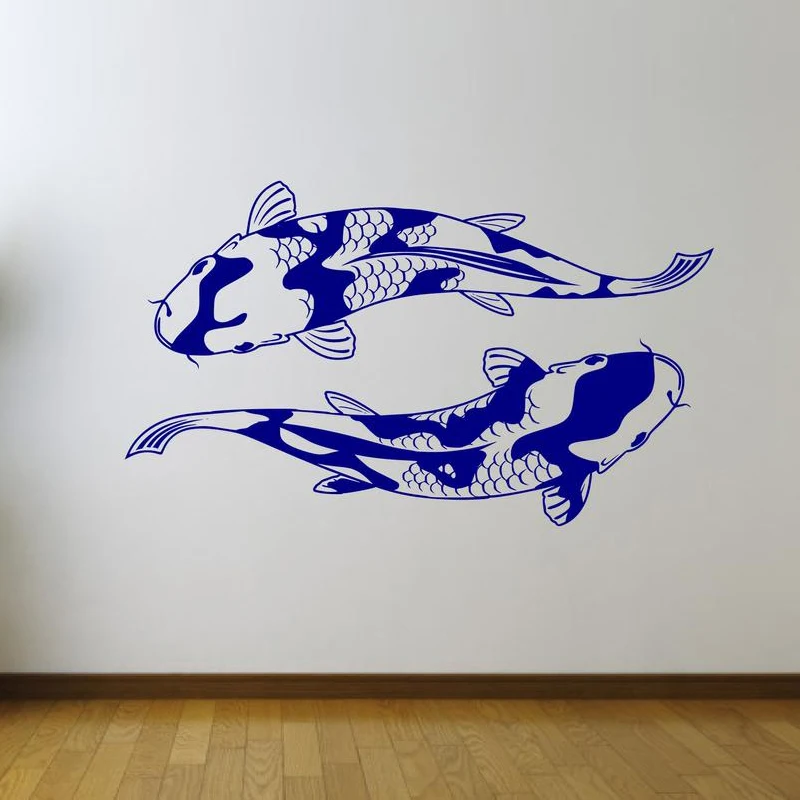 

Stunning Pair Of Koi Carps Wall Art Decal Sticker Fish Home Decor living room decoration wallpaper 3C75