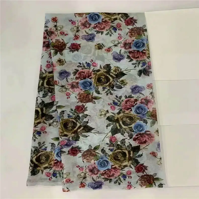 

5 Yards fashion high quality embroidery printed 100% cotton african lace fabric for lady dress textile material.L99137