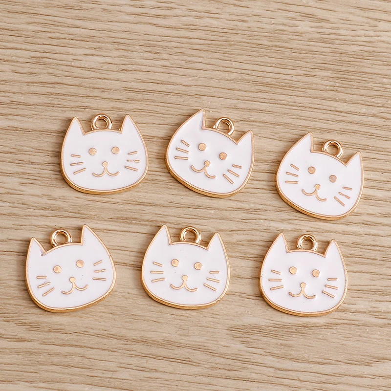 10 teile/los Cartoon Tier Katze Emaille Charms für Schmuck Machen Nette Tropfen Ohrringe Anhänger Halsketten DIY Schlüsselbund Handwerk Liefert – Detail 9