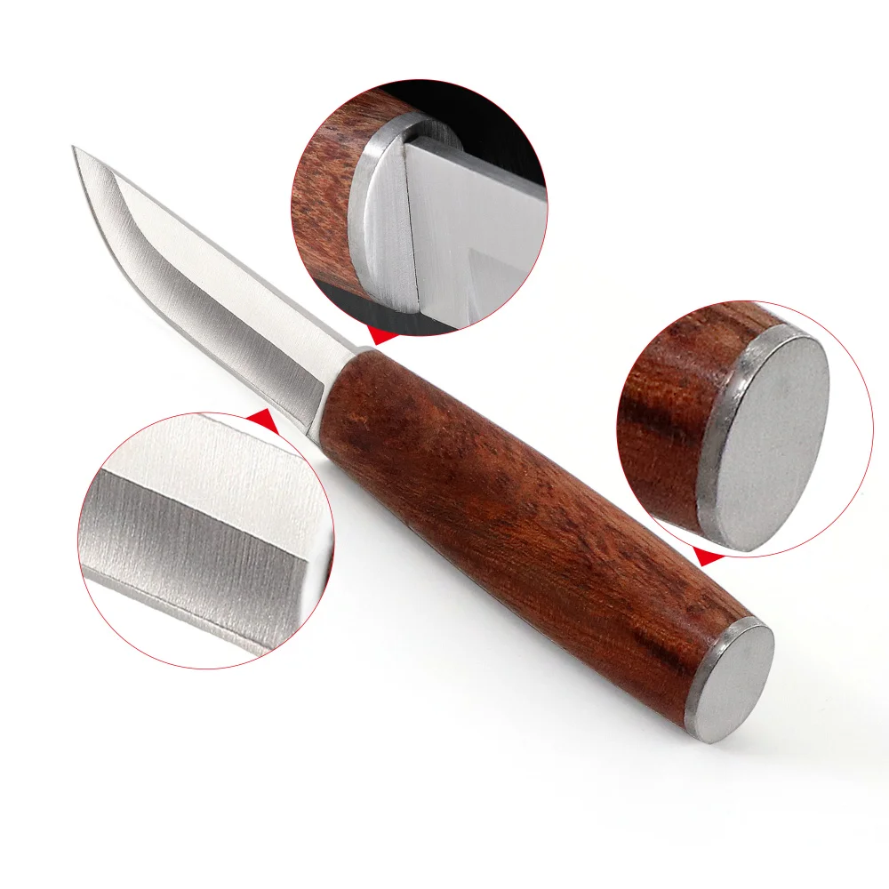 Jaswehome Paring Knife Set Stainless Steel Dinnerware Knife Multipurpose Peeling Rosewood Handle Kitchen Utility Knife