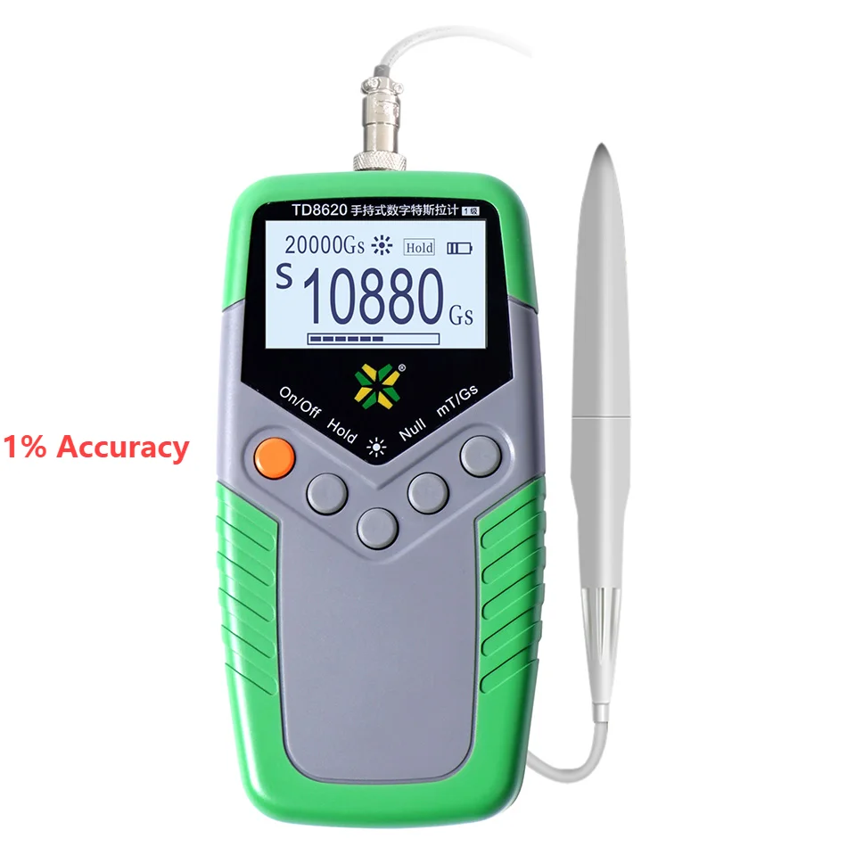 1% Accuracy Permanent Magnet Gauss Meter TD8620 Digital Tesla Meter Portable Magnetic Flux Meter Surface Magnetic Field Tester