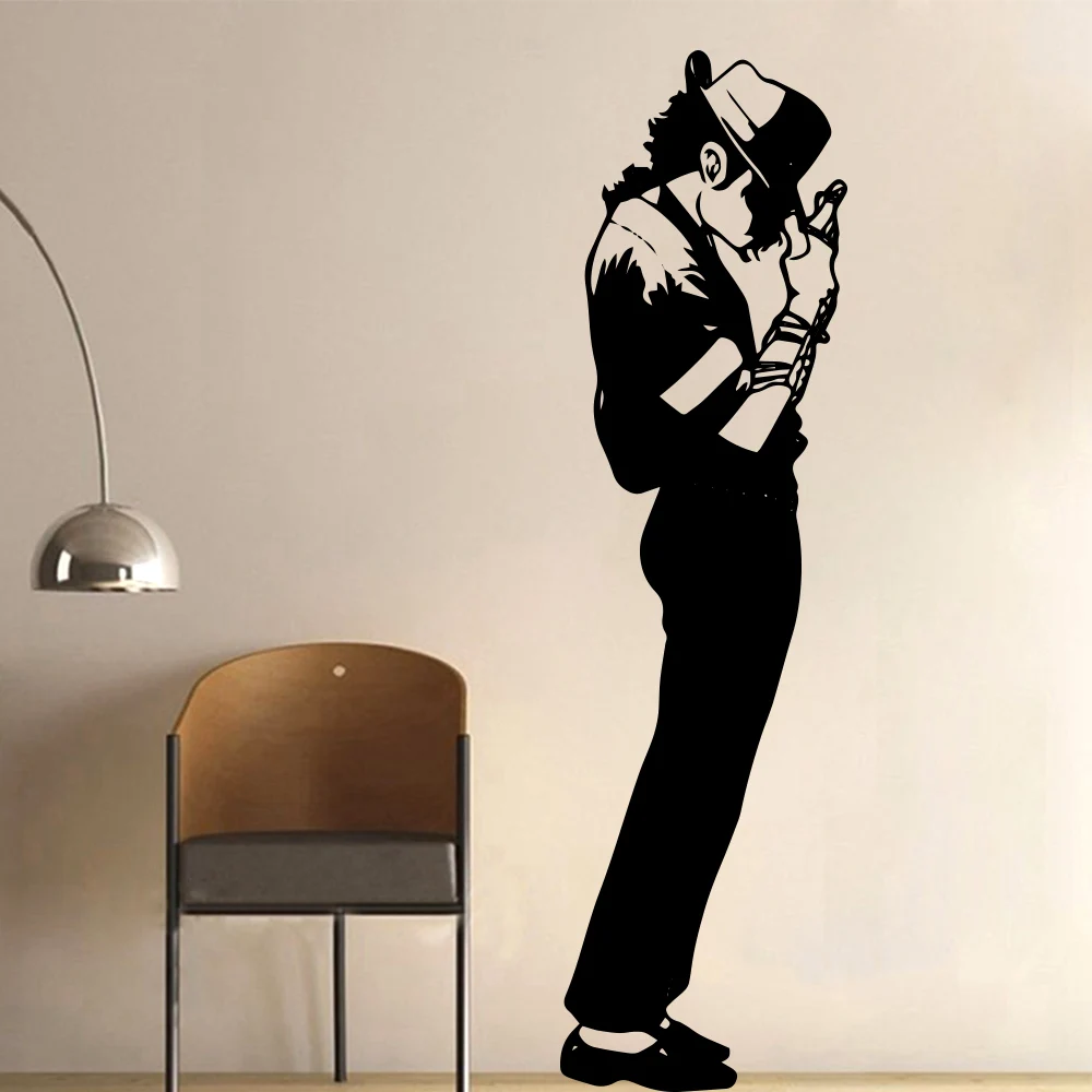 American Style Michael Jackson MJ Wall Stickers Music Dancer Dangerous Wallpaper Mural For Bar Bedroom Room Decoration