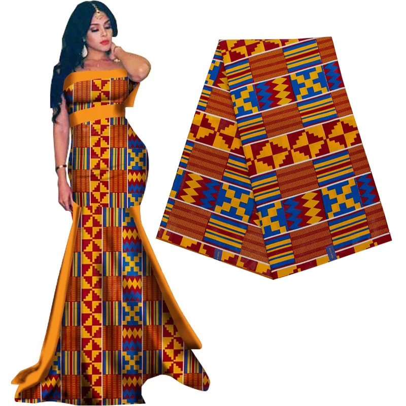 Real Wax Ankara Prints Kente Fabric Sewing African Dress Tissu Patchwork Making Craft Loincloth 100% Cotton Top Quality Material