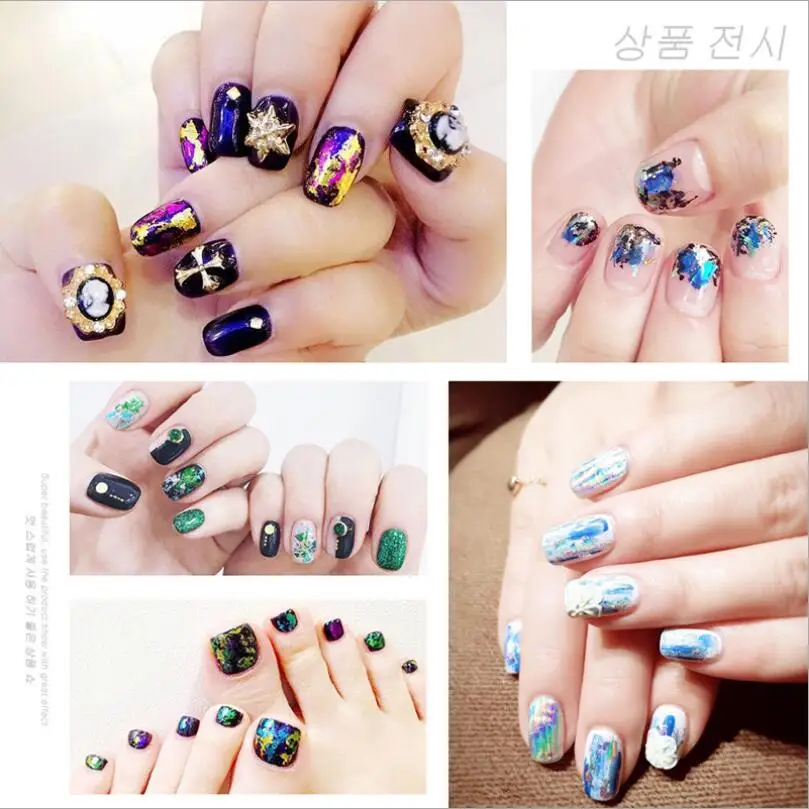 10 Pcs Nail Foil Set 2.5*100cm DIY Nail Art Decorations Transparent AB Color Nail Art Transfer Nail Sticker  T1599