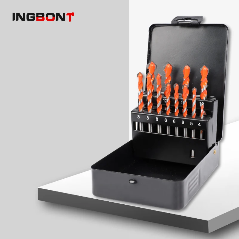 INGBONT صلابة عالية متعددة الوظائف الزجاج مثقاب الخشب معدن الفولاذ المقاوم للصدأ الاسمنت جدار الحفر اليد الكهربائية سبيكة الصلب الحفر