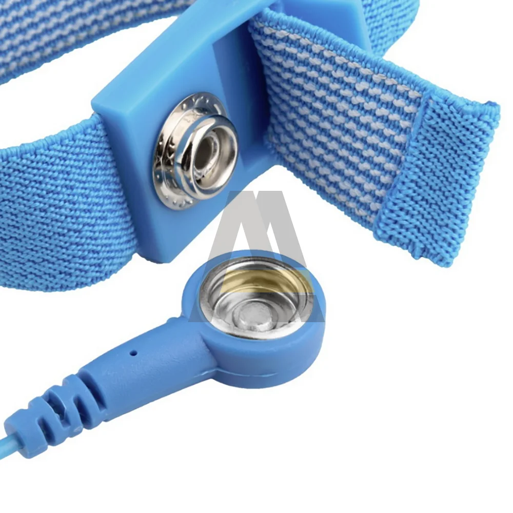Pulsera antiestática ajustable, Cable de descarga electrostático ESD, correa de muñeca reutilizable, de mano con Cable de conexión a tierra, 1 ud.
