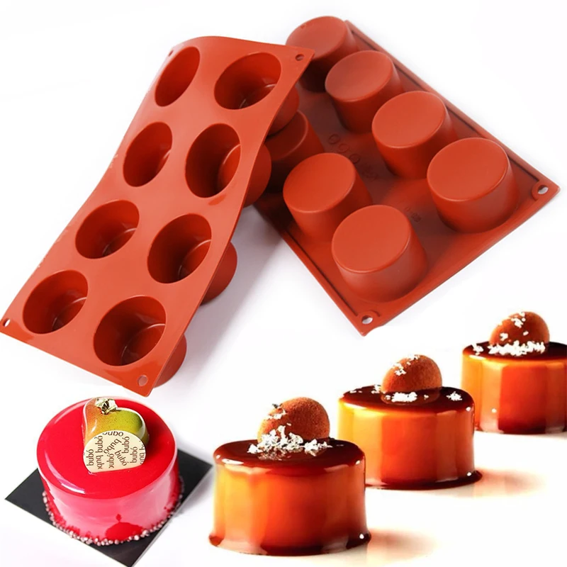 3D Silicone Mold 6 Holes Pudding Cupcake Art Cake Mould Baking Pastry Mousse Chocolate Mold Cake Tools