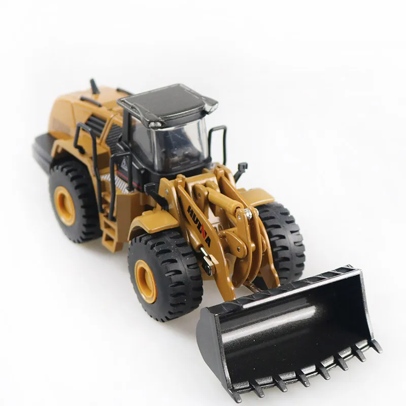 HUINA Alloy Toys 1:50 Scale Diecast Model Mechanical Loader Bulldozer Toy Model Engineering Construction Car  Boys Gifts