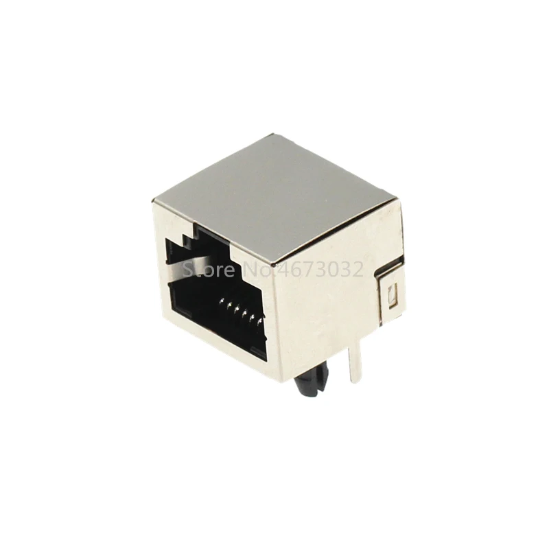 10PCS/LOT Per Lot RJ45 Metal 8 Pin Female PCB Right Angle Board Jack Connector 8P8C