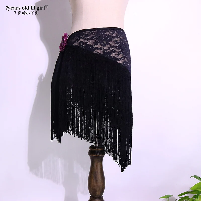 

Belly Dance Lace Fringe Hip Scarf 2022new Tribal Fusion Fringe Hip Shawl Burlesque Flapper CA05