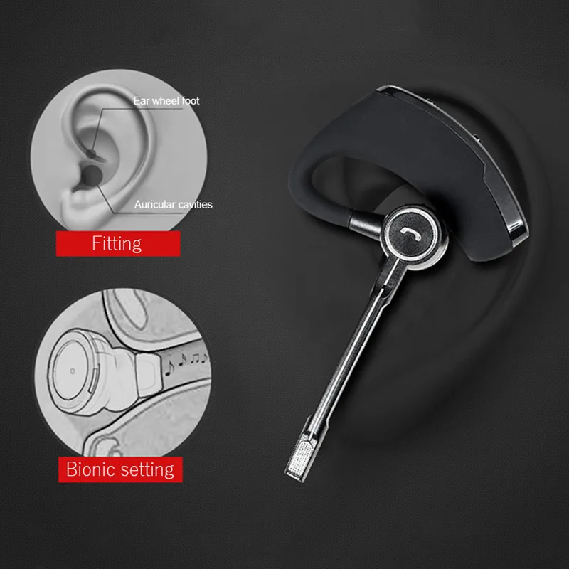 V8S Bluetooth Earphones Wireless Car Stereo Headsets BT4.1 Business Earbuds Ear Hook Universal Headphone One Connect Two Devices