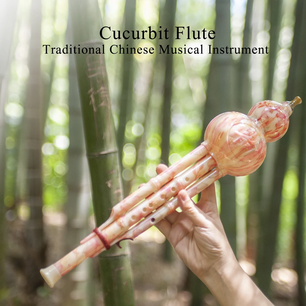 LOMMI Hulusi Trung Quốc Nhạc Cụ Quãng Tám Hulusi Sáo Woodwind Vân Nam SÁO BẦU Tre Hulusi Halisi Cucurbit Sáo Với Ốp Lưng