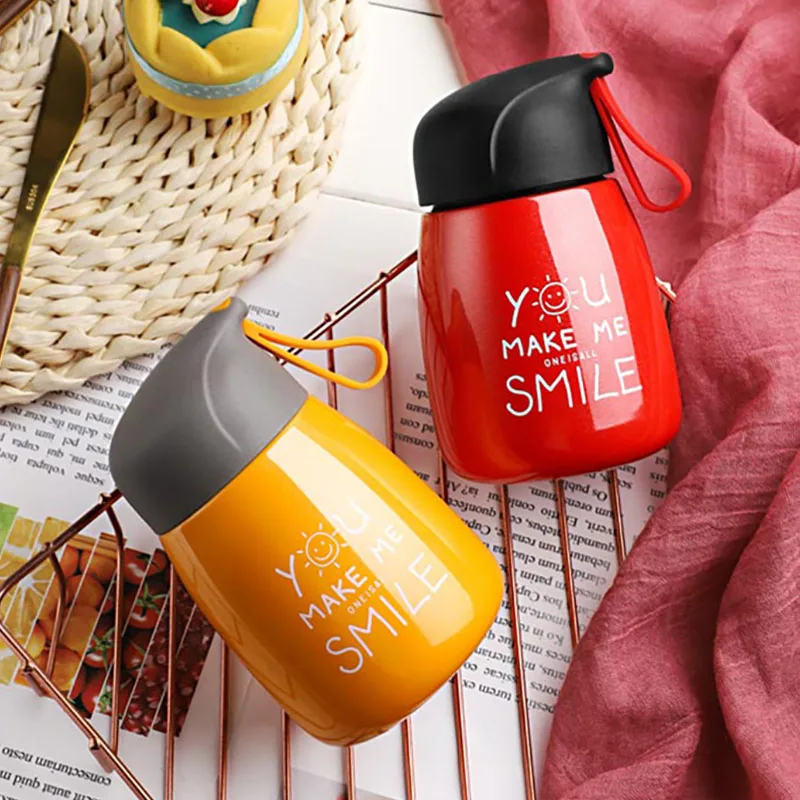 Thermos Bottle 304 Stainless Steel Cute Thermal Water Bottles Vacuum Flask Leakproof Portable Belly Cups 320ML For Kids Girls