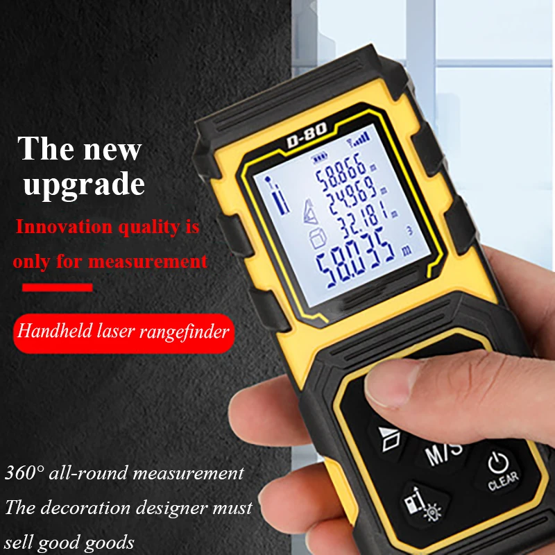 

100m Laser Distance Meter RangeFinder Slope Trajectory Compensation Digital Laser Measure Tape Roulette Range Finder With Voice