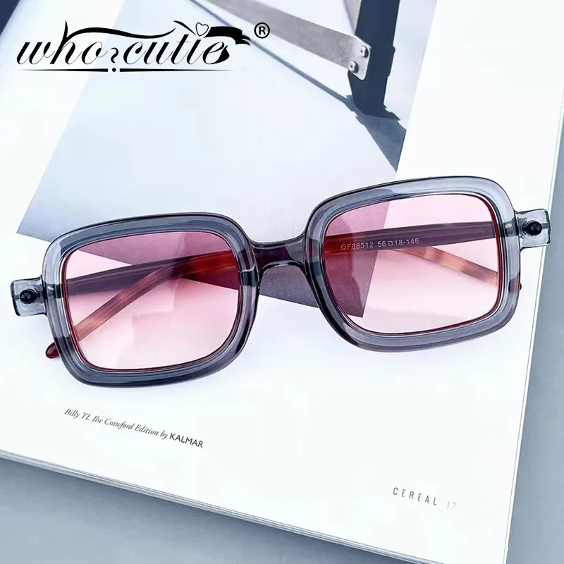 Fashion Square Sunglasses Women 2025 Brand Gray Pink Shades Spectacle Plain Eyewear 90s Vintage Rectangle  Men Sun Glasses UV400