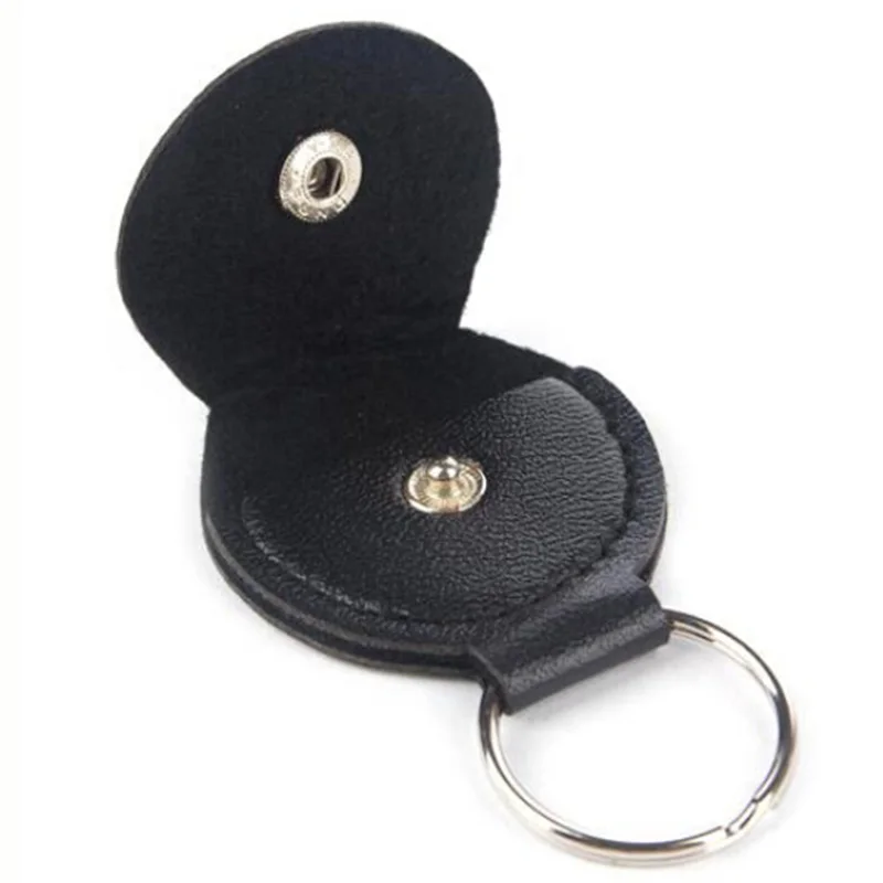 

1Pc Black Electric Guitar Pick Holder Plectrum Case Bag Black Color Guitar Parts Accessories Leather & Metal