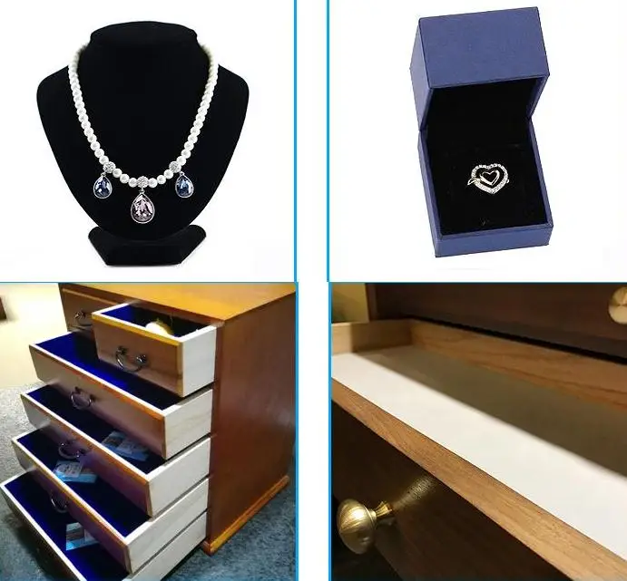 Selbst Klebe Samt Beflockung Liner Schmuck Schublade Schälen Aufkleber DIY Klebrige Handwerk Stoff Fühlte