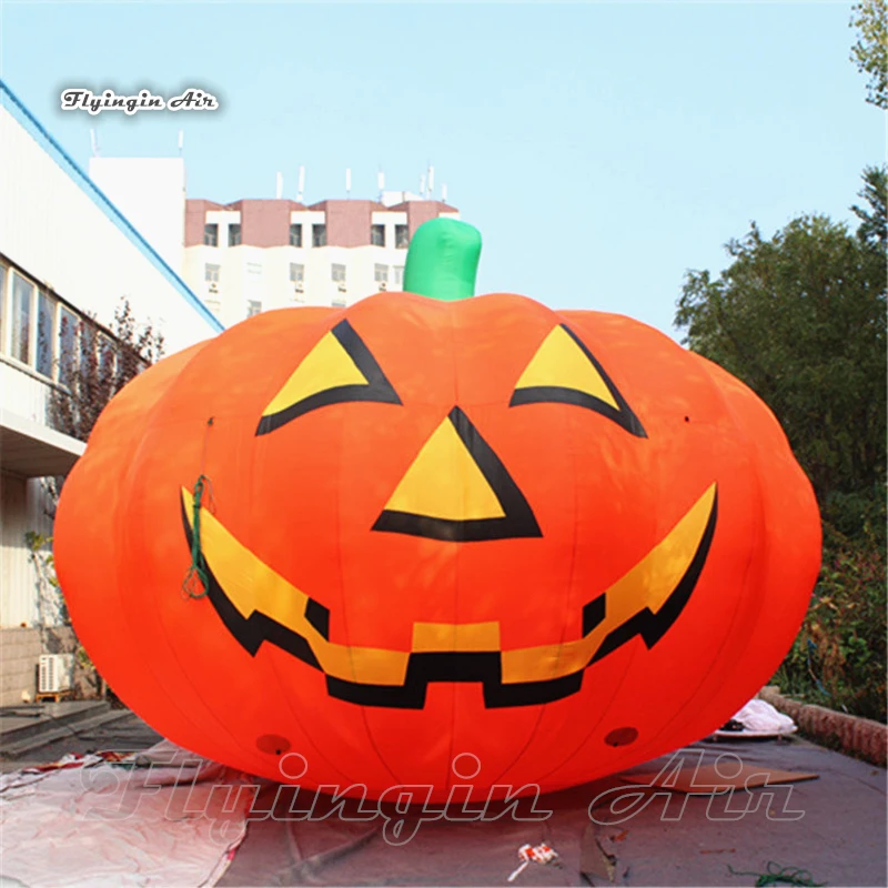 Giant Outdoor Halloween Inflatable Smiling Pumpkin Head Model Air Blown Punpkin Balloon For Night Club And Party Decoration