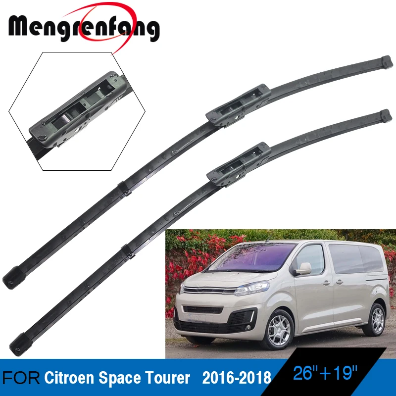 For Citroen Space Tourer Car Front Windscreen Wiper Soft Rubber Wiper Blades Bayonet Arms 2016 2017 2018