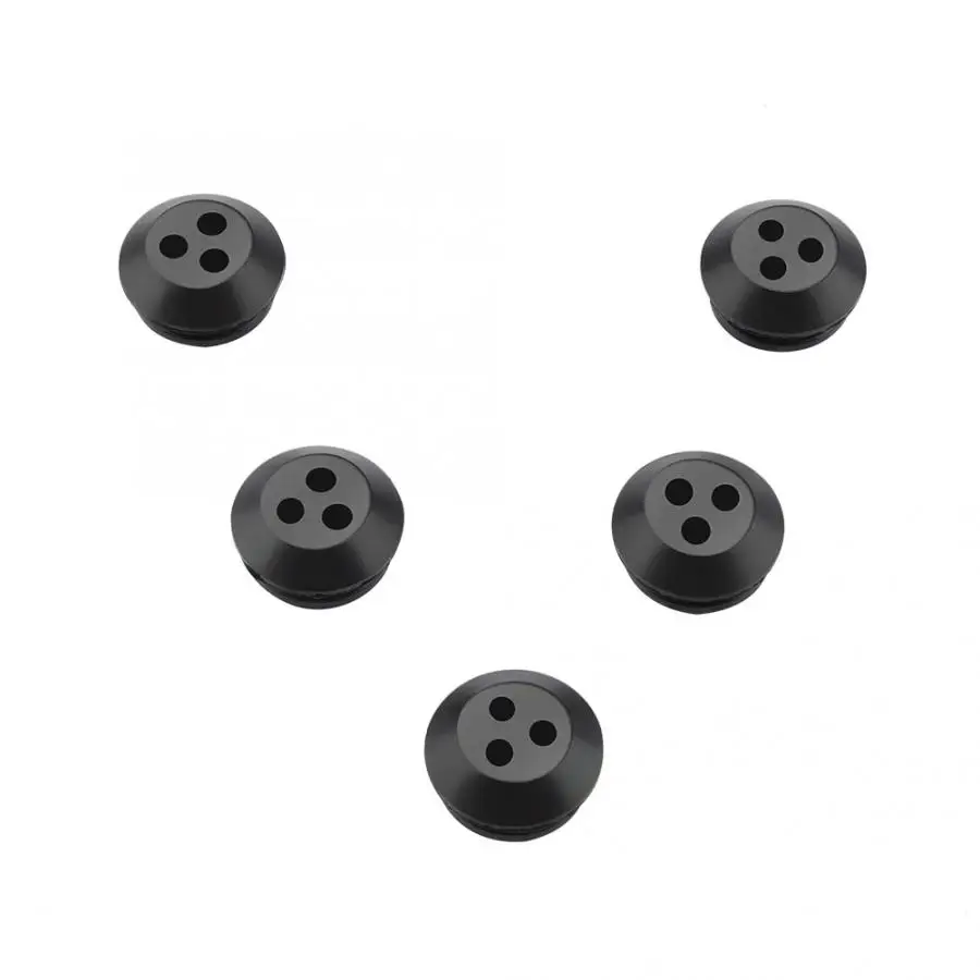 5pcs 3 Hole Black Assortment Fastener Kit Rubber Fuel Gas Line Grommet Replacement  Eyelets Grass Strimmer Trimmer Brush