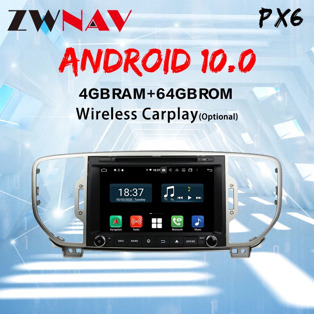 ZWNAV For Kia Sportage 4 QL 2016-2020 Car Radio Multimedia Video Player Navigation GPS Android 10 No 2din 2 din dvd