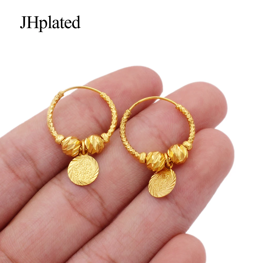 Earrings earings Saudi Arabia Gold Color Hoop for Women/Girls Jewelry African wedding Party wife gifts hoops pircing earing