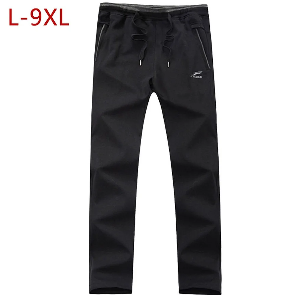 

New Arrival Loose Men's Black Pants Casual Fashion100% Cotton Breathable Style Trousers Male Sweatpants Big Size 5XL