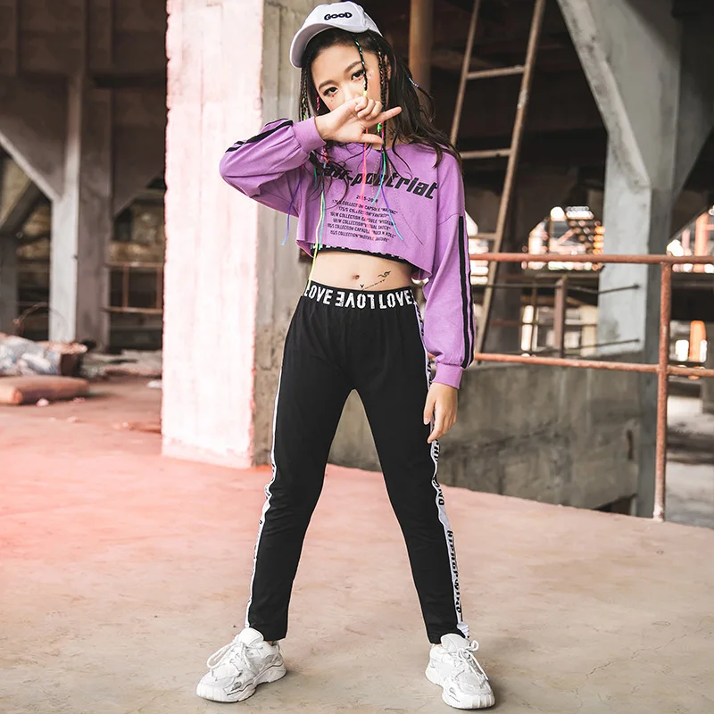 

Fashion Jazz Dance Costumes For Girls Hip Hop Rave Outfit Street Dance Performance Clothing Kids Hiphop Practice Wear DC4256