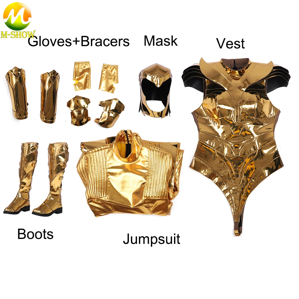 WW84 Costume Cosplay Diana Prince Gold Eagle Armor Suit abito da donna lussuoso per la festa di carnevale di Halloween su misura