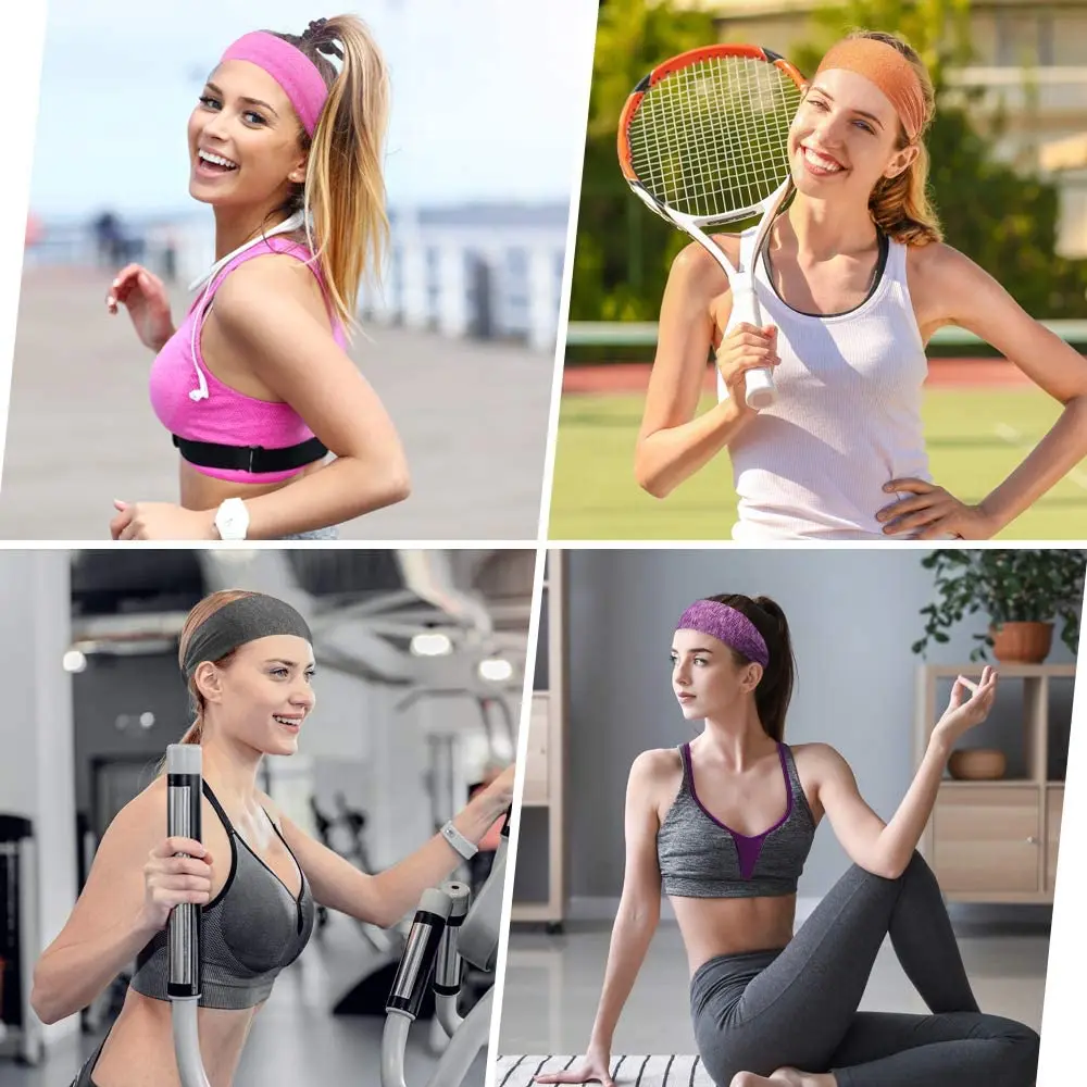 Bandana Olahraga Keringat Menyerap Panas Bando Yoga Elastis Pria Wanita Headwrap Fitness Aksesori Rambut Olahraga