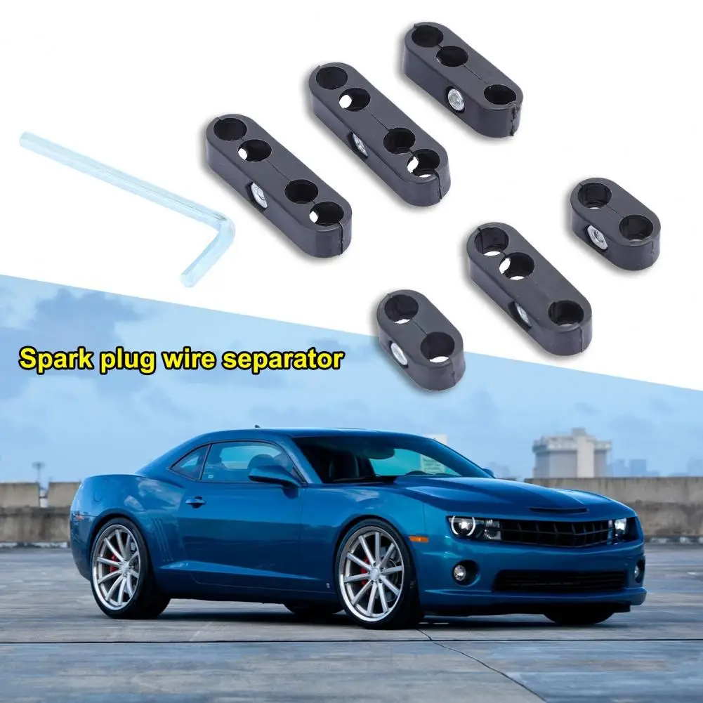 

6Pcs/Set Wire Separator Professional Robust Black Spark and Plug Cable Divider 7mm 8mm for for Mopar