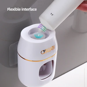 Wikhostar-automatische Zahncremespenserin, Staubbürbsteunterstützung, Wandkreisel, Badezimmerzubehör Set 10 Hauptverkaufs -Badezimmer -Kits - №2