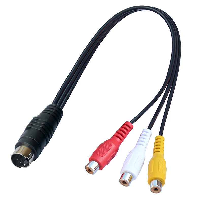 4 Pin S-video to 3 x RCA Female Phono Lead Audio / Video AV Cable For Net Media Player
