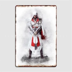 Ezio Auditore Da Firenze Poster Metal Plaque Cinema Kitchen Classic Wall Decor Pub Garage Tin Sign Poster