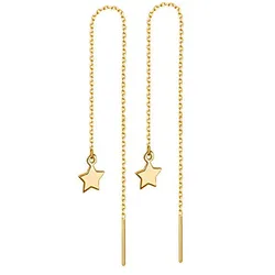 MinaMaMa Stainless Steel Long Thin Chain Tassel Ball Star Butterfly Drop Earring For Woman Threader Earrings Fashion Jewelry