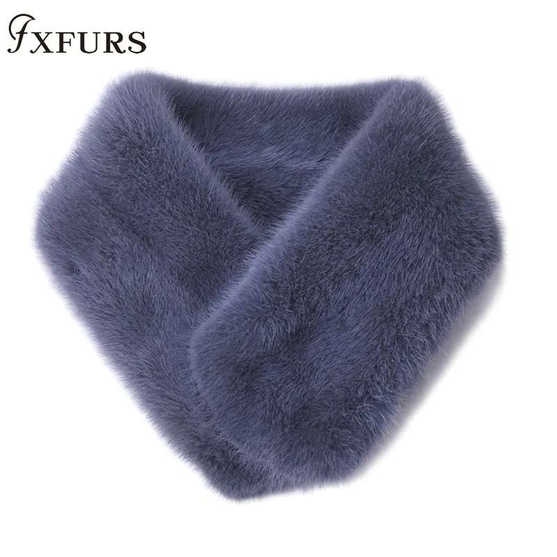 

2020 Highend Quality Women's Winter 100% Real Mink Fur Scarf Double-sided Scarves Men's Wraps Neckwarmer Mufflers Real Fur Rings