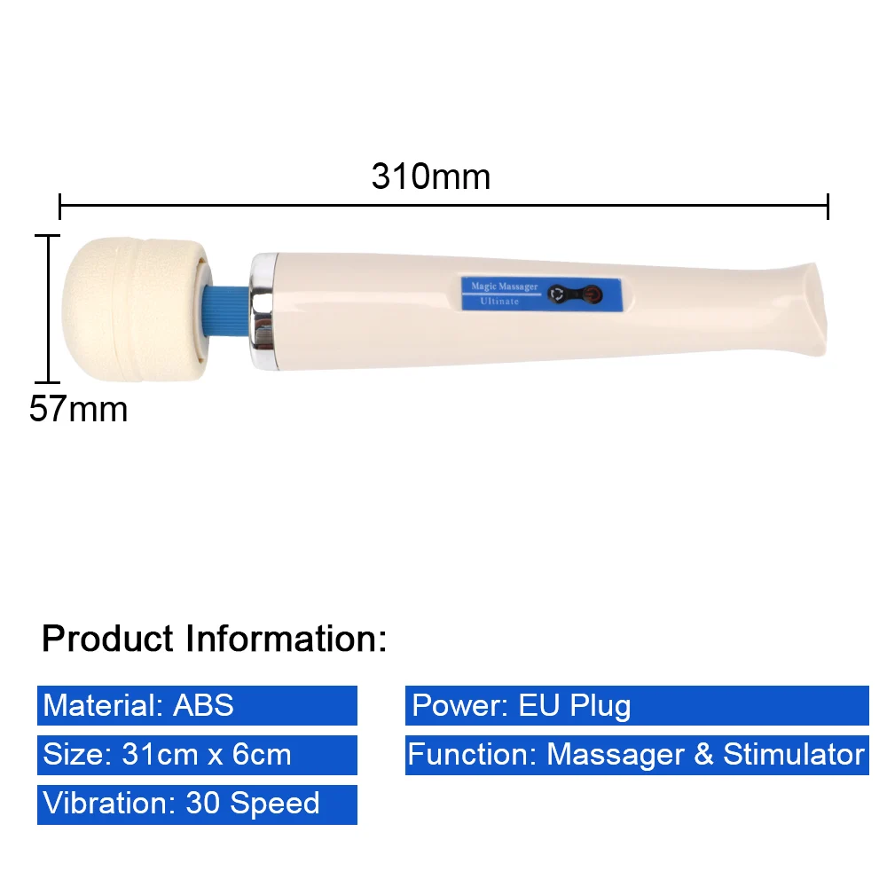 IKOKY Magic Wand Massager 30 Speed Big Size AV Rod Vibrator Sex Toys for Women Powerful Erotic Toys Clitoris Stimulator