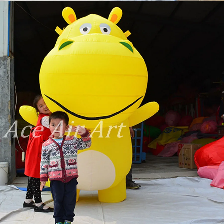 Reclame opblaasbare dieren model gigantische opblaasbare nijlpaard cartoon replica voor evenementen