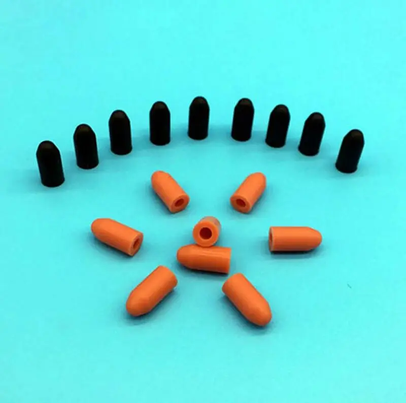 10 Chiếc Trắng/Đen/Cam-Đỏ Cao Su Silicone Cắm 3*6*9Mm Cấp Bao Da mũ Lưỡi Trai Tẩy Trống Đầu Cắm Cho Ống Hút Kiêm Bật Lửa