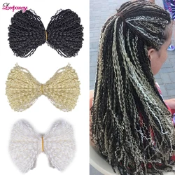 Synthetic Zizi Braids Crochet Box Braiding Hair Extensions White Black 28 Inch Long Curly Crochet Braiding Hair For Women 50g