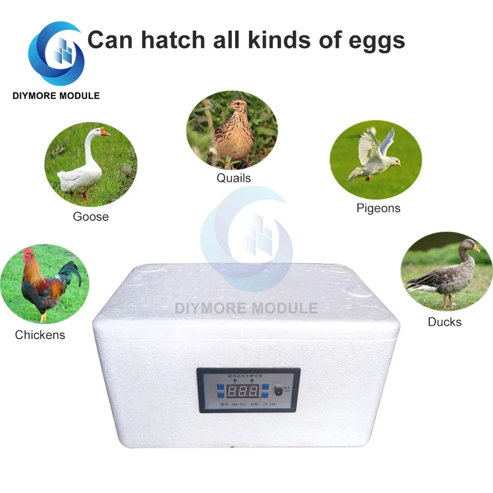 22 / 42 Position Family Eggs Incubator Automatic Home Digital Chicken Poultry Hatcher Foam Waterbed Farm Incubation Tools