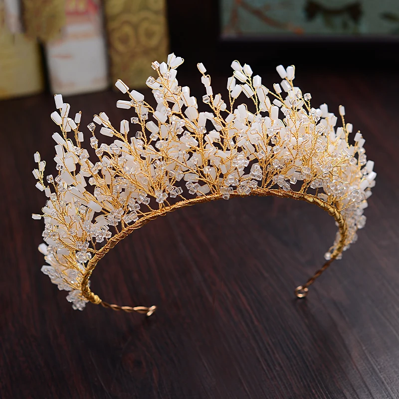 NiuShuya-Diadema de boda hecha a mano, diadema con cuentas de cristal, cabezas de novias hermosas, joyería para el cabello, accesorio para el cabello nupcial