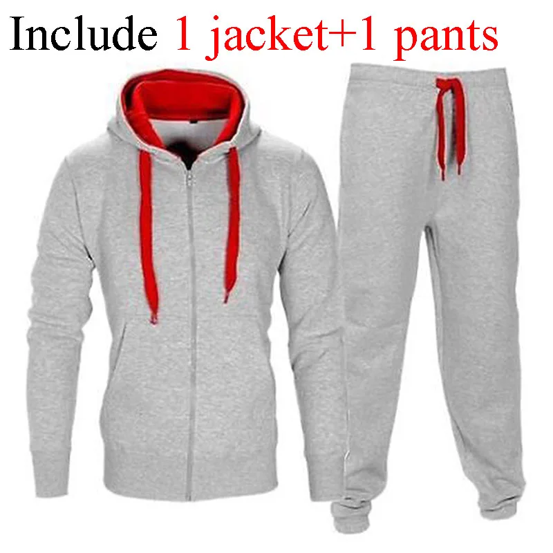 Hommes casual sweats à capuche ensembles couleur unie veste + pantalon 2 pièces survêtement hommes ensemble de vêtements de sport sweat à capuche et pantalon survêtement MY180