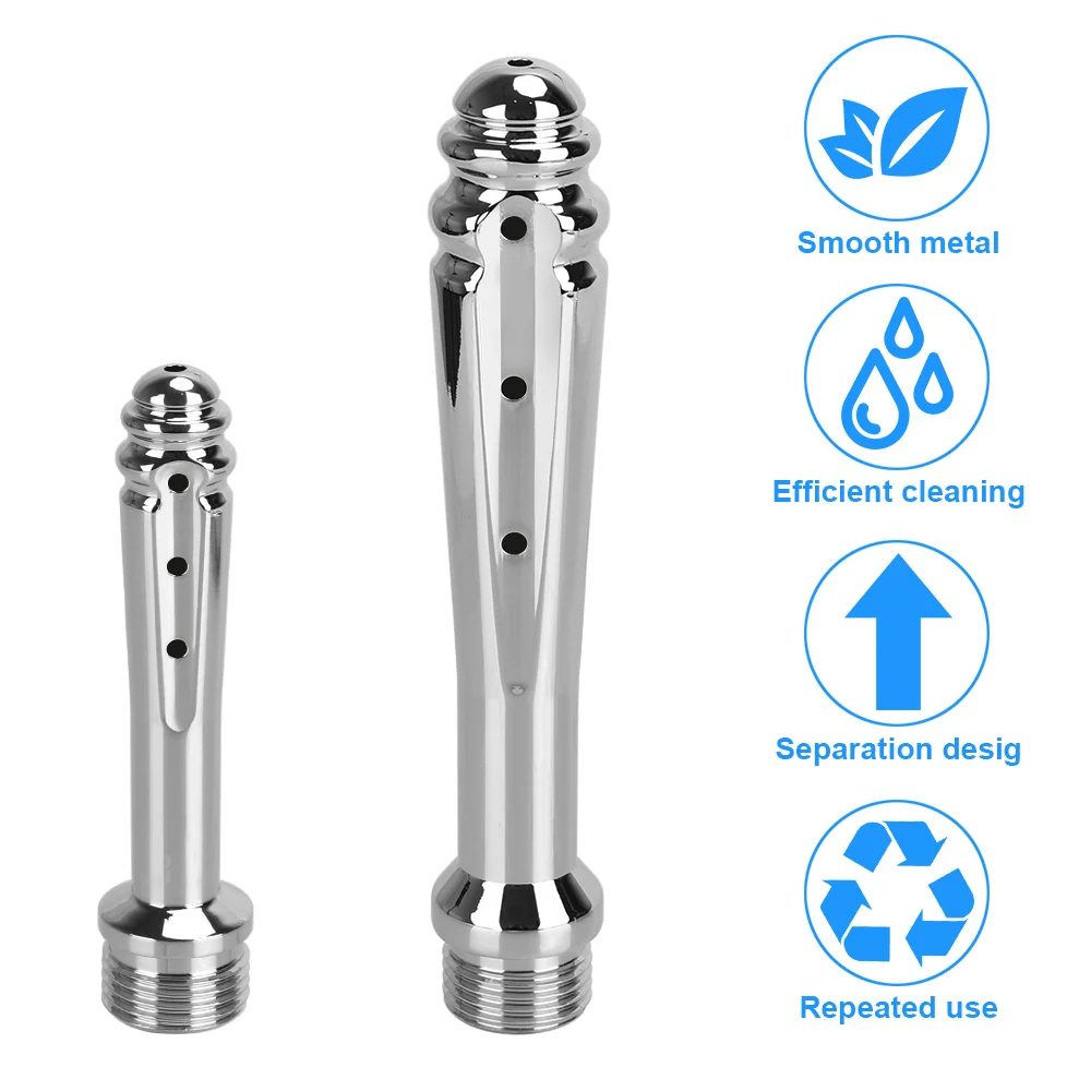 Aluminum Alloy Anal Enema Cleaning Shower Colonic Anus Douche Nozzle Vaginal Wash Shower Head Sex Tools for Men Woman Couple