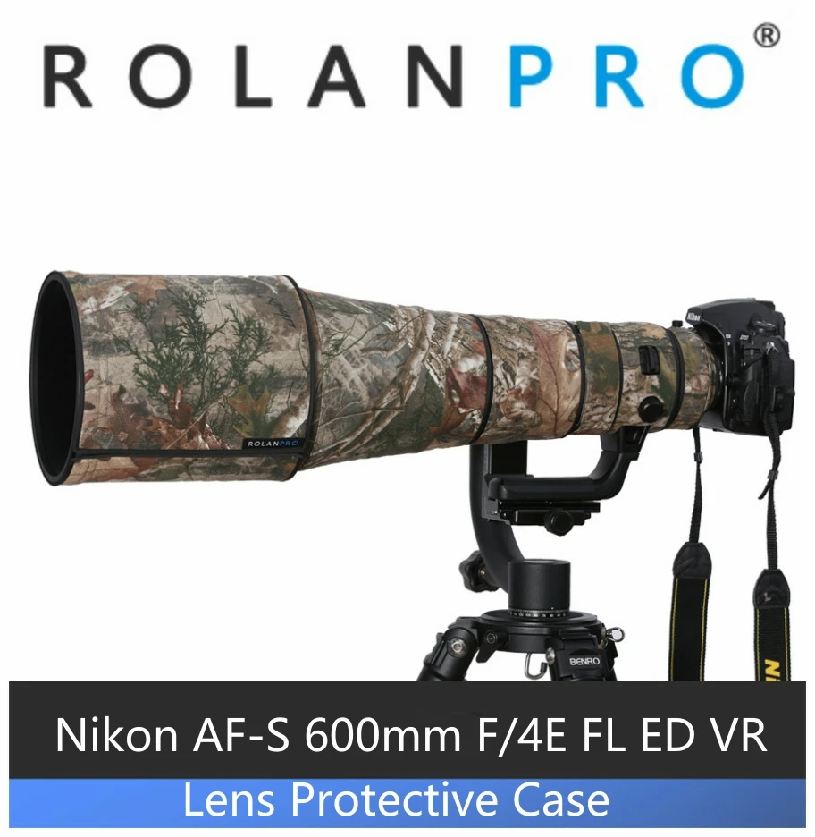 

Линзы ROLANPRO камуфляжный чехол от дождя для Nikon AF-S 600 мм F/4E FL ED VR, защитный чехол для объектива камеры Nikon