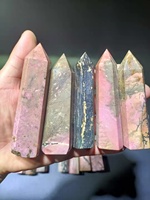 Natural Gemstone for Jewelry, Rose Stone, the Best aura Obelisk Wand Crystal Chakra Ornament, specimen Healing, Home