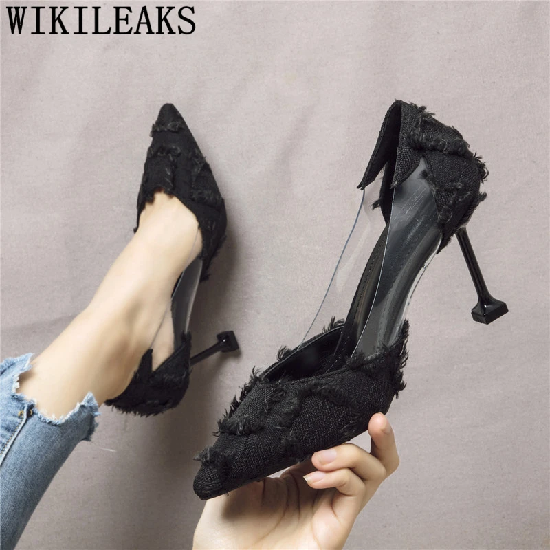 

Туфли-лодочки женские на высоком каблуке, черные, на каблуке