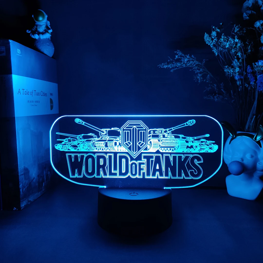 PC Game World of Tanks 3D LED Night Light illusion Table Desk Setup Lamp Boy Kid Birthday Christmas Lamp Home Decor Gift