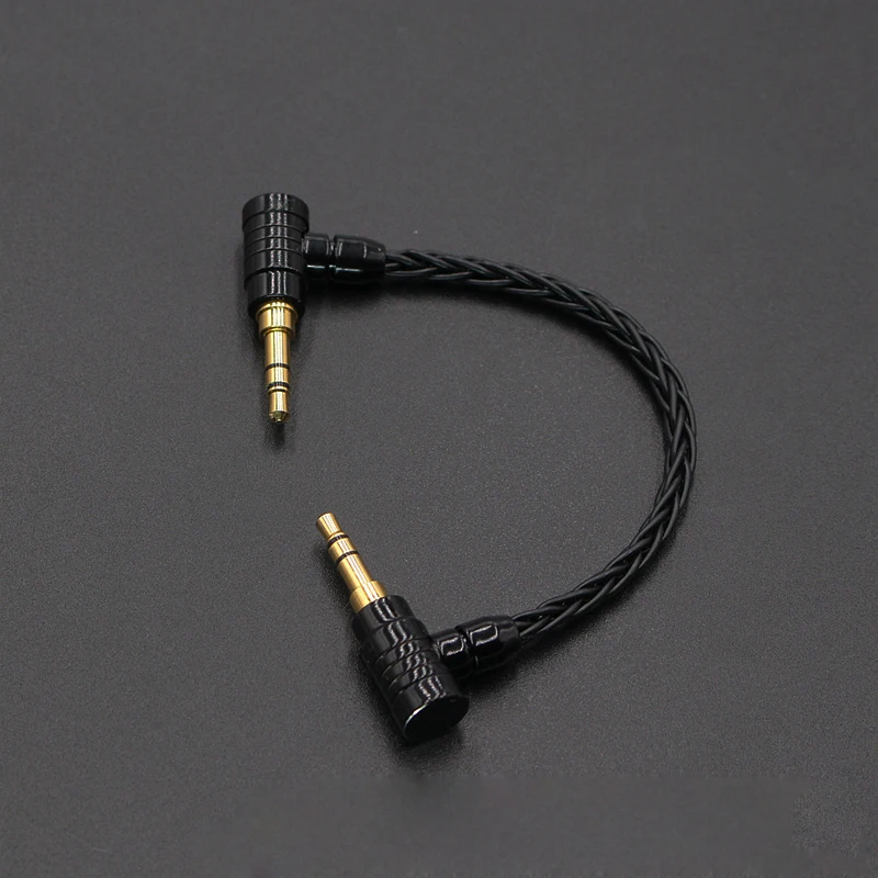 Audiocrast 10cm 3,5mm Stecker auf 3,5mm Männlich 8 kerne Silber Überzogene 3,5mm Stereo Audio Hifi Audio kabel auto AUX draht kabel